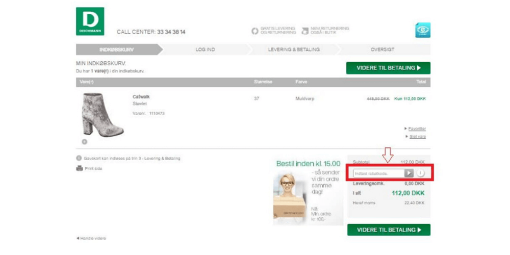 Sådan bruger man en rabatkode Deichmann