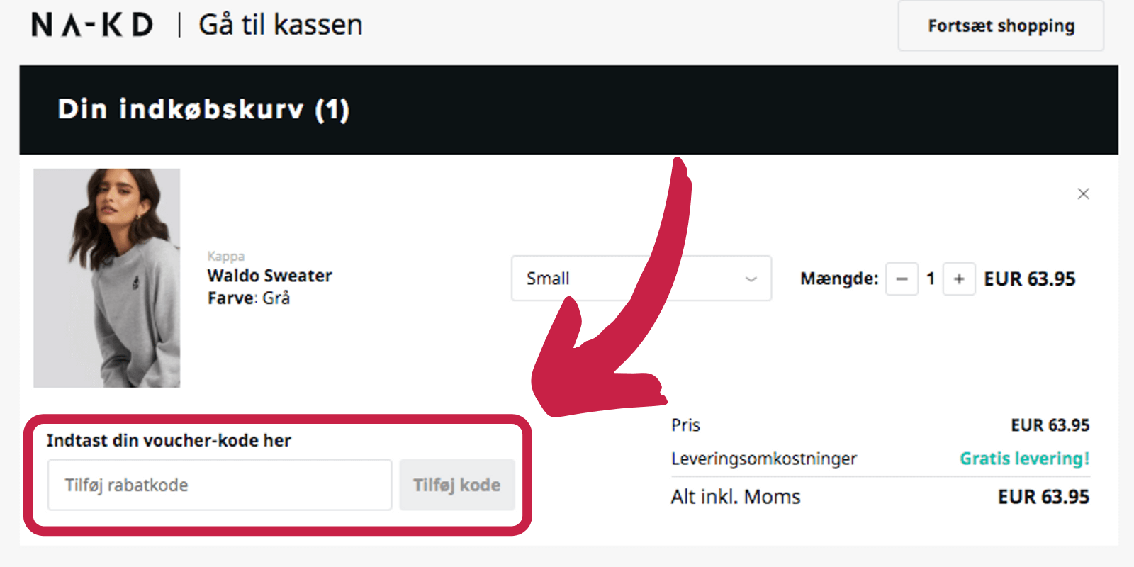 Sådan bruger du en NA-KD rabatkode