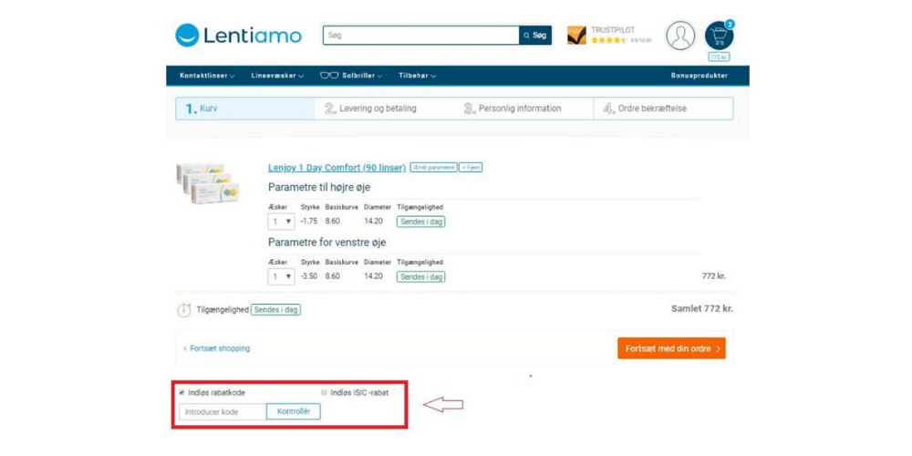 Sådan bruger man en rabatkode Lentiamo