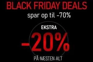 Gå ikke glip af det! Spar op til 70 % + ekstra 20 % på næsten alt!