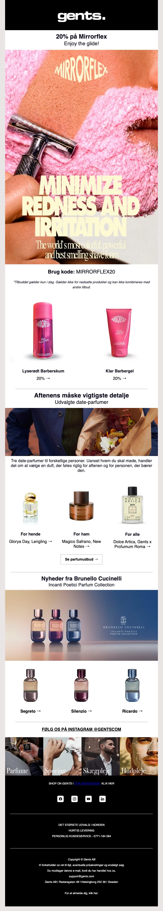 Bevis på rabatkode - Gents - Tilbud: 20% rabat på udvalgte barberprodukter og parfumer