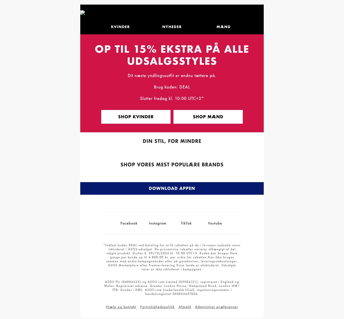 Bevis på rabatkode - asos - Op til 15% ekstra, på udsalgsvarer i udsalget, spar mere nu