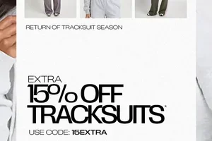 Extra 15% off tracksuits 😍