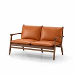 Stellar Works - Rén 2-pers sofa, valnød, hynder m. cognac læder