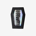 Sæt kunstige negle - Sorte møl med sten