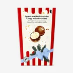 Sprøde mælkechokolader med popcorn