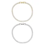 Armbånd, guld- eller sølvfarvet, mange glimtende sten, justerbar