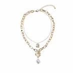 Halskæde, 2-i-1 m/forskellige vedhæng, justerbar