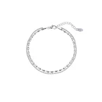 Halskæde, sølvfarvet, dobbelt, justerbar