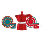 Bialetti Moka Express 3 kopper Rød – Winter Wonderland Gavesæt (inkl. 2 kopper & underkopper)