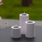 Alba solar Ø 10 cm. Hvid sæt af 3 stk