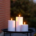 Luca LED udendørs bloklys Ø 7.5 x 10-15-20 cm sæt 3 stk