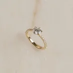 CLASSIC 6-PRONG ALLIANCE DIAMOND RING - 1.2ct - YG