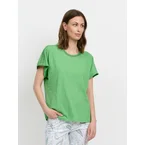 Kortærmet T-shirt - Grøn - Broderi Detalje