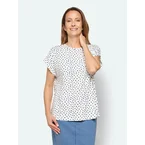 Kortærmet T-shirt - Hvid / Sort - Prikket