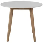 Raven hvidt rundt spisebord i birk Ø90 cm