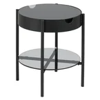 Tipton sofabord i sort med glas og metalben 50x45x45 cm