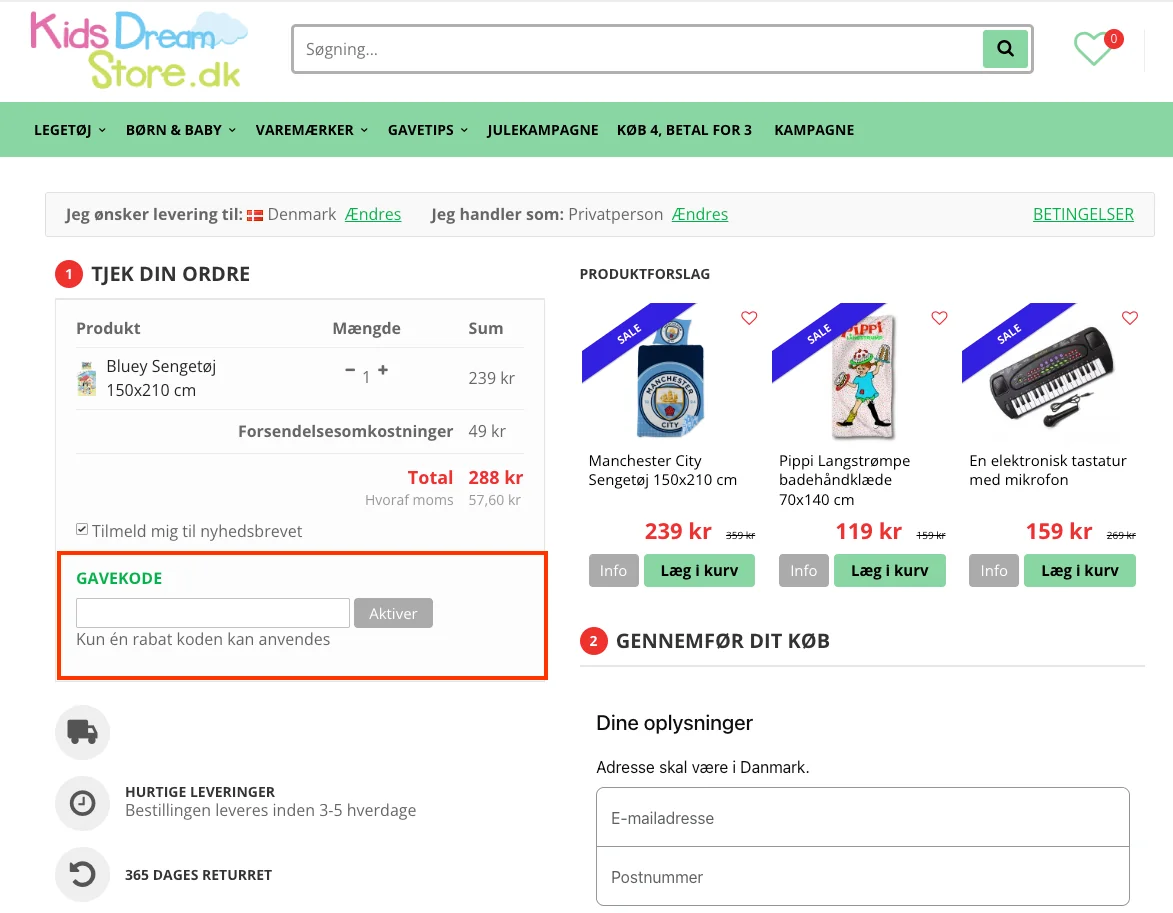 Sådan bruger du det - KidsDreamStore